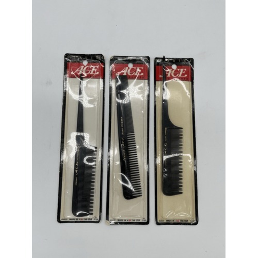 Vintage Genuine ACE Hard Rubber 7" Comb USA Made Barber New AA088 AA020